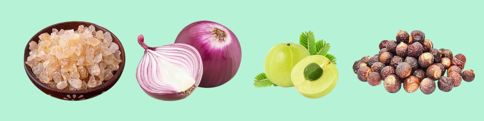 badam gum , oinion,amla, reetha